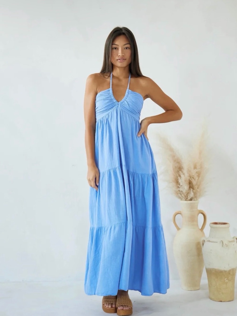 *BRAND NEW WITHOUT TAGS* Blanco by Nature Carlotta Dress AZURE BLUE S